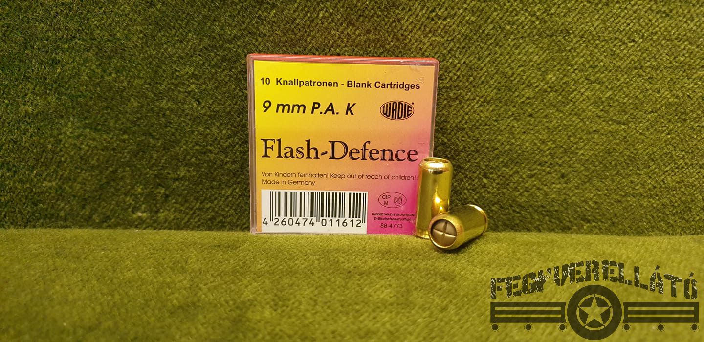 Wadie Flash Defence 9 mm PAK, öntöltő riasztótöltény