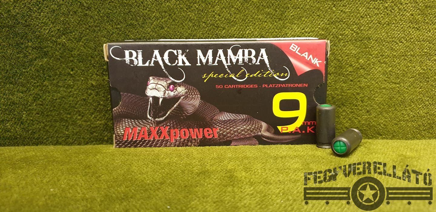Black Mamba 9 mm PAK, öntöltő riasztótöltény