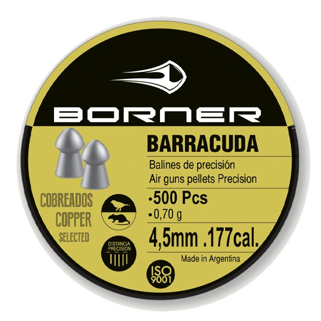 Borner Barracuda légfegyver lövedék, hegyes, 4,5mm