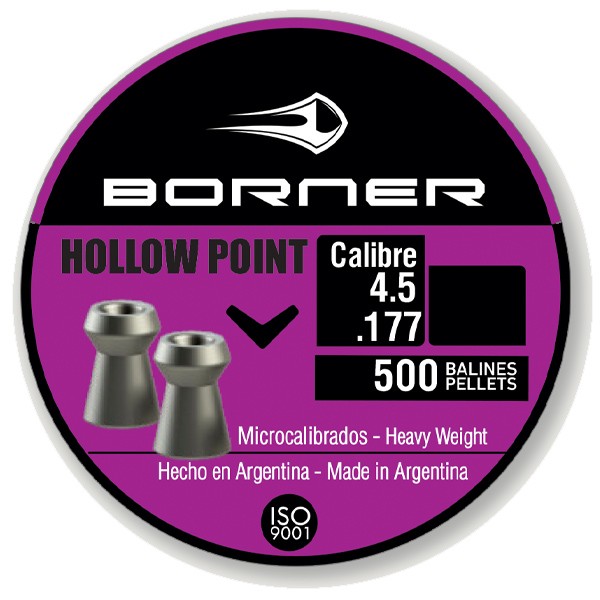 Borner Hollow Point légfegyver lövedék, fúrt, 4,5mm