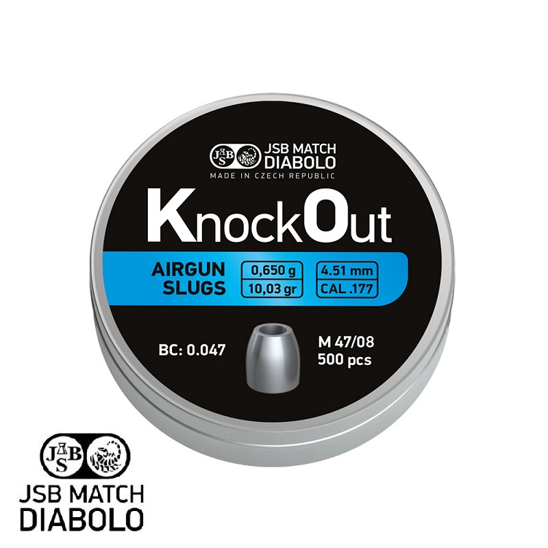 JSB Knockout Slug légfegyver lövedék, 4,5mm