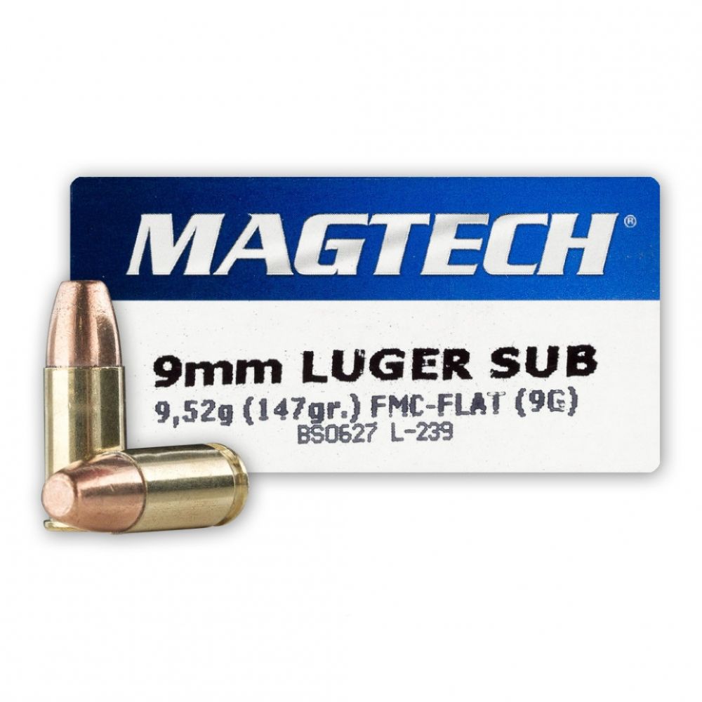 Magtech 9x19 FMJ-Flat Subsonic, 147gr
