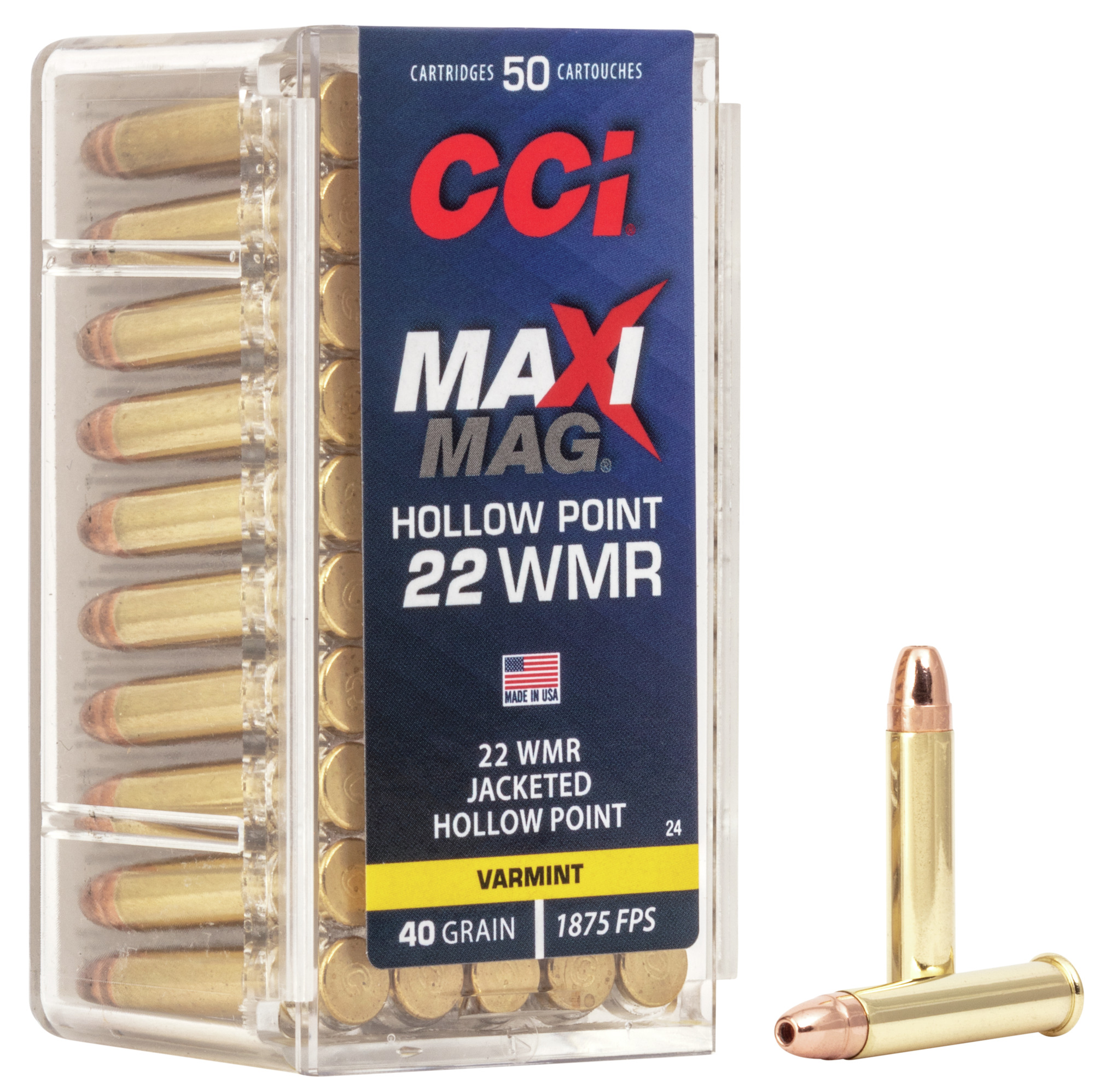CCI, .22 WMR, Maxi Mag HP,40gr