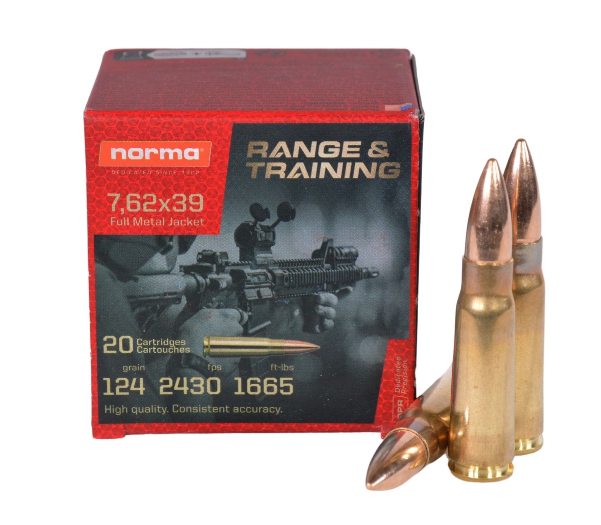 Norma 7,62x39mm FMJ, 124gr